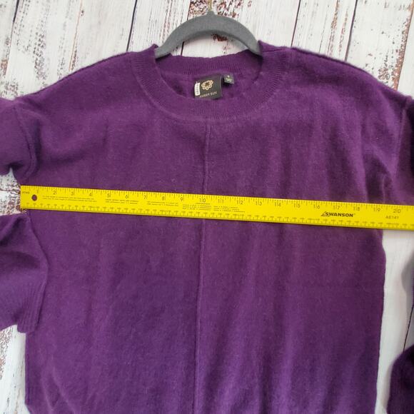 AMBER SUN Cashmere Sweater Purple Scoop Neck Soft Cozy Pullover Oversized Small - Picture 10 of 12